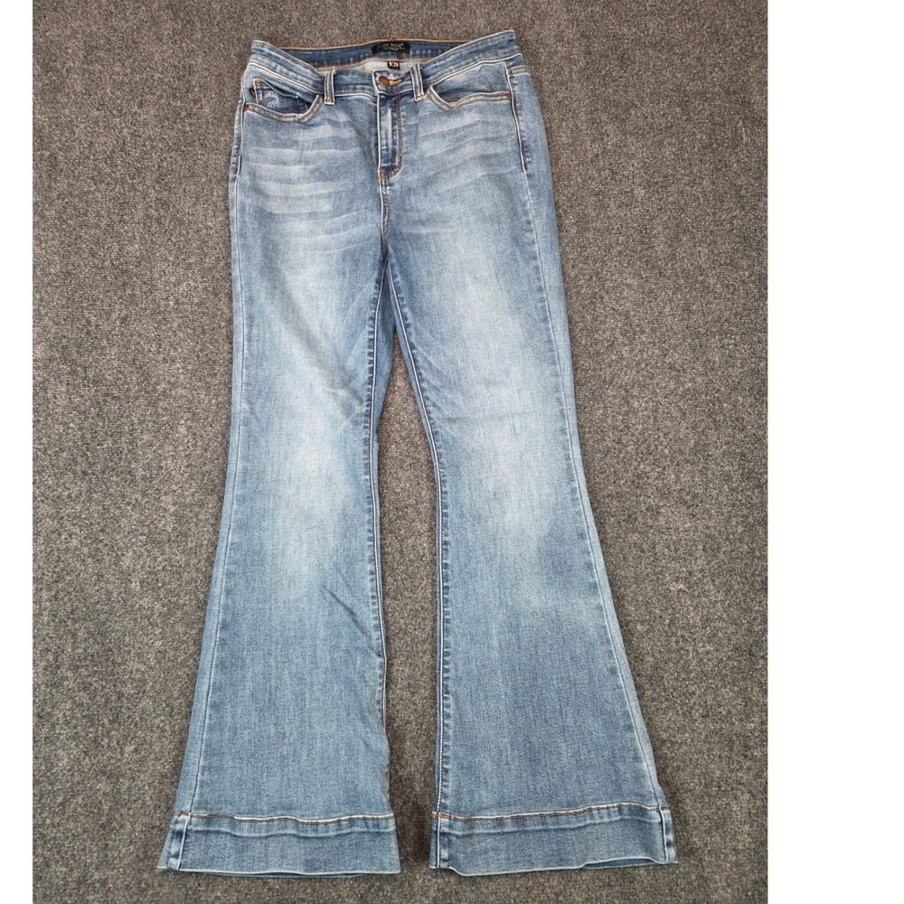 Judy Blue Trouser Flare Jeans Womens 9/29 Light Wash High Rise